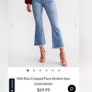 Flying Monkey Blue Flare Wide Leg cropped Jeans from BUCKLE store Sz. 32